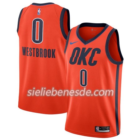 Herren NBA Oklahoma City Thunder Trikot Russell Westbrook 0 2018-19 Nike Orange Swingman